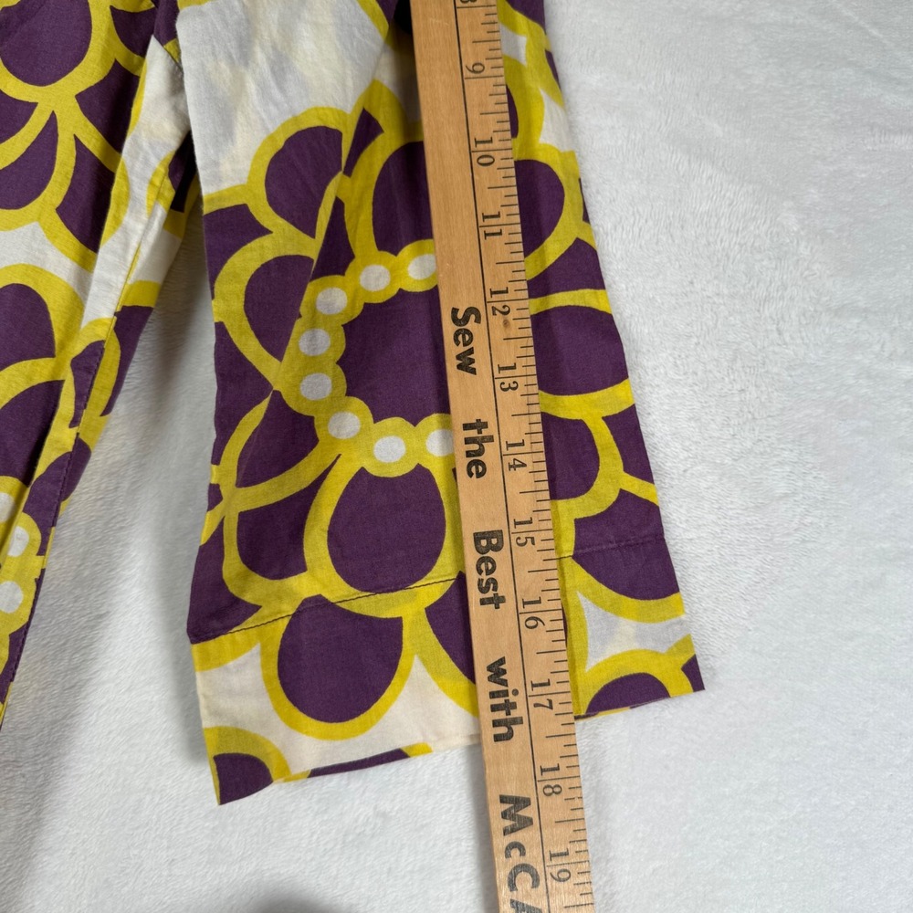 Boden Womens Floral Rickrack Trim Cotton Tunic Dress Purple Yellow WA222 Size 10 - Picture 9 of 9